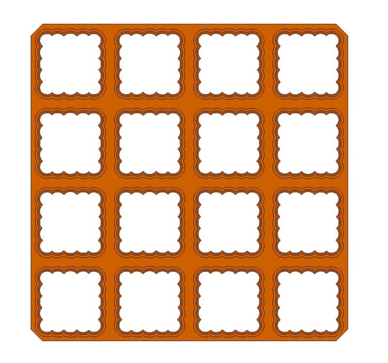 Cookie Cutz 1â€x16 Scalloped Shape Square Multi Cutter - Image 1